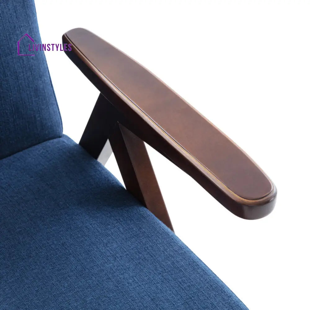 Maisha Solid Wood and Fabric Arm Chair | Living Room Chair | Lounge Chair