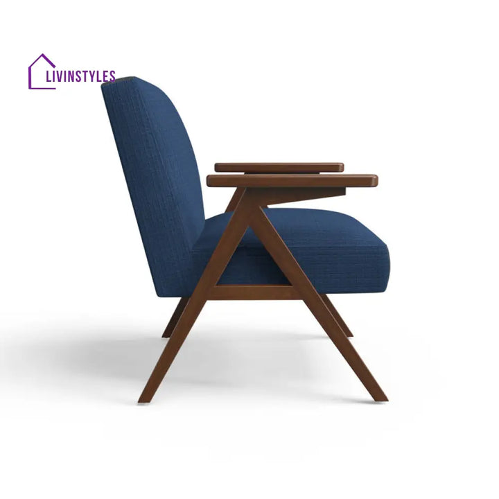 Maisha Solid Wood and Fabric Arm Chair | Living Room Chair | Lounge Chair
