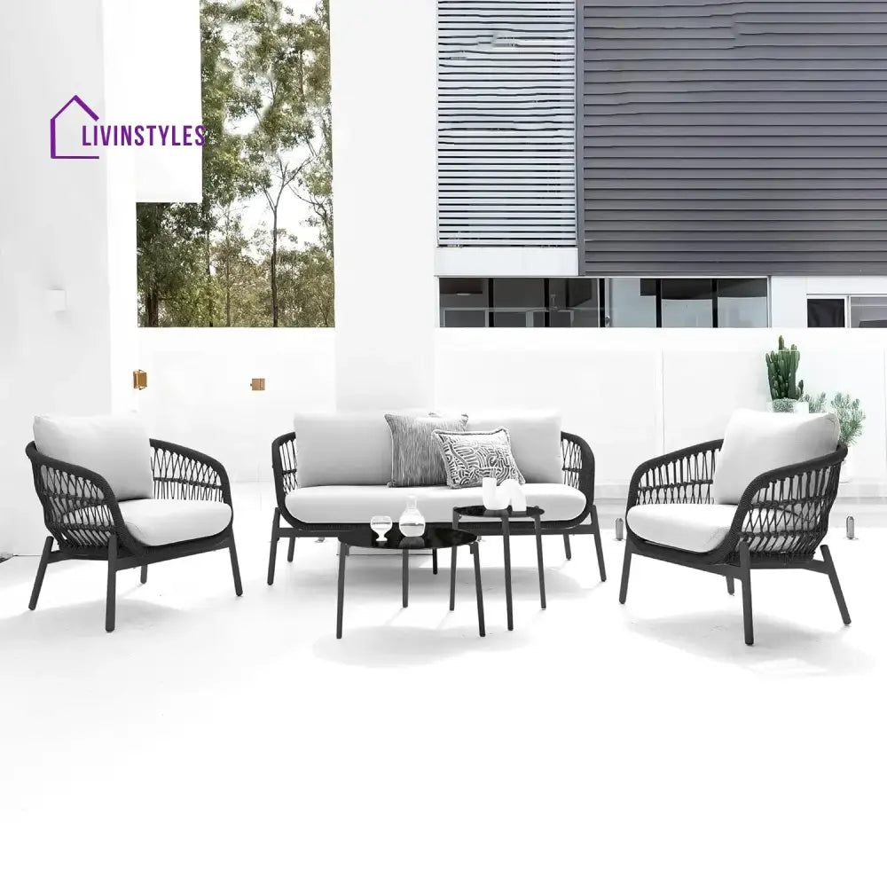 Maitreyi Outdoor 4 Seater Rope Conversation Sofa Set - Sofa Set