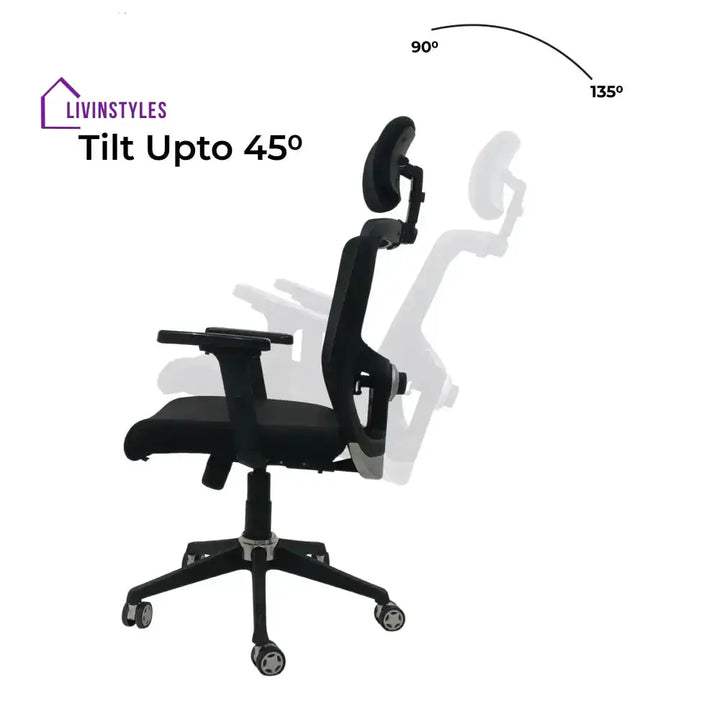 Majesty Black Jazz High Back Ergonomic Executive Office Chair | Nylon Base