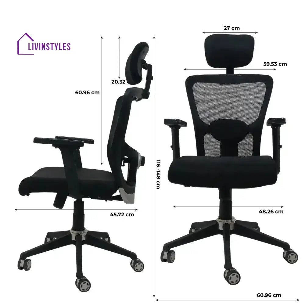 Majesty Black Jazz High Back Ergonomic Executive Office Chair | Nylon Base