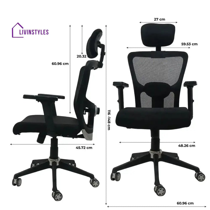 Majesty Black Jazz High Back Ergonomic Executive Office Chair | Nylon Base
