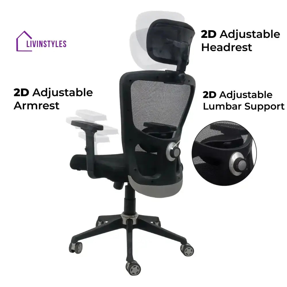 Majesty Black Jazz High Back Ergonomic Executive Office Chair | Nylon Base