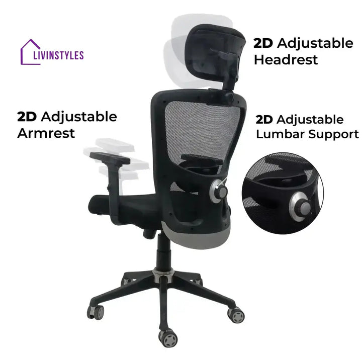 Majesty Black Jazz High Back Ergonomic Executive Office Chair | Nylon Base