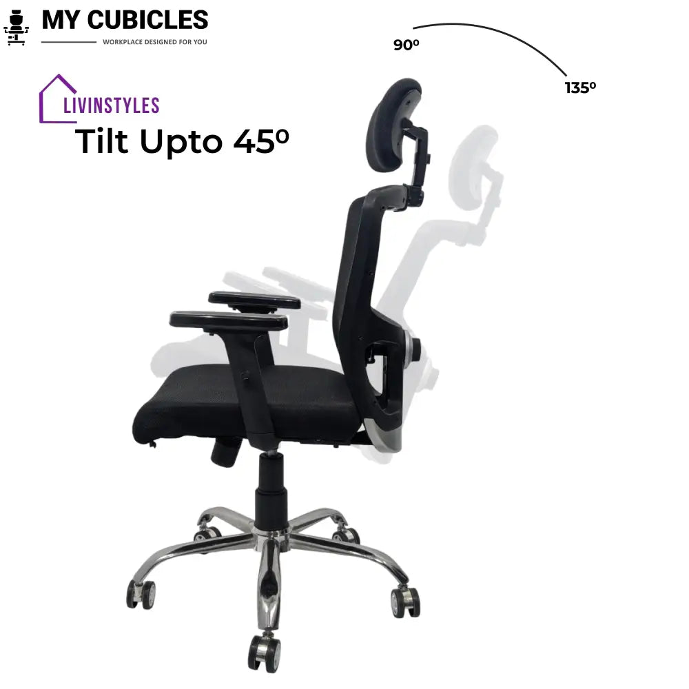 Majesty Black Jazz High Back Ergonomic Executive Office Chair | Spider Base
