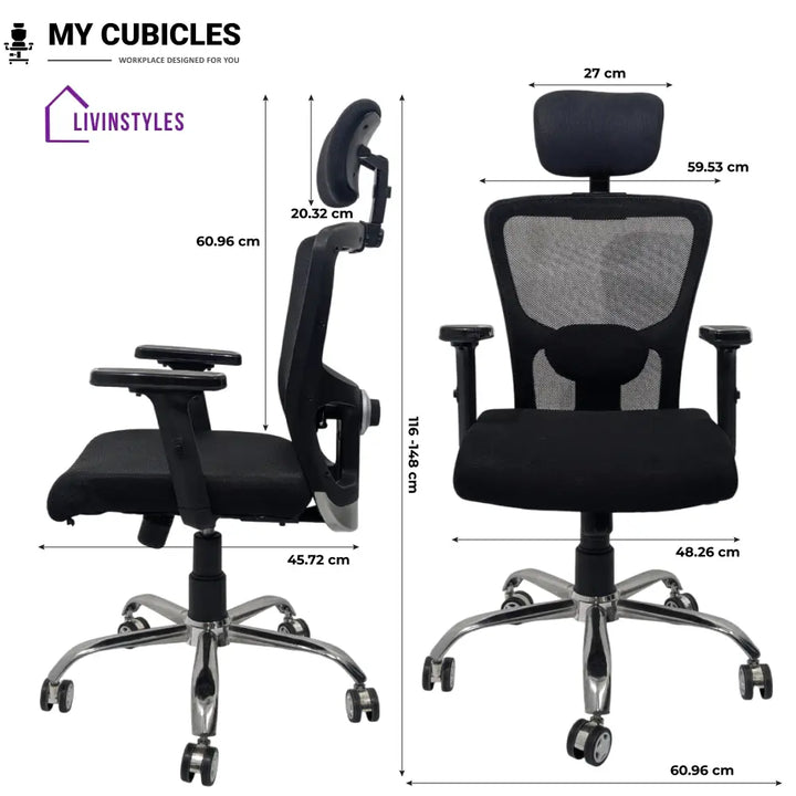 Majesty Black Jazz High Back Ergonomic Executive Office Chair | Spider Base