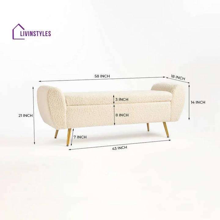 Maksym Boucle Fabric Bench Bench