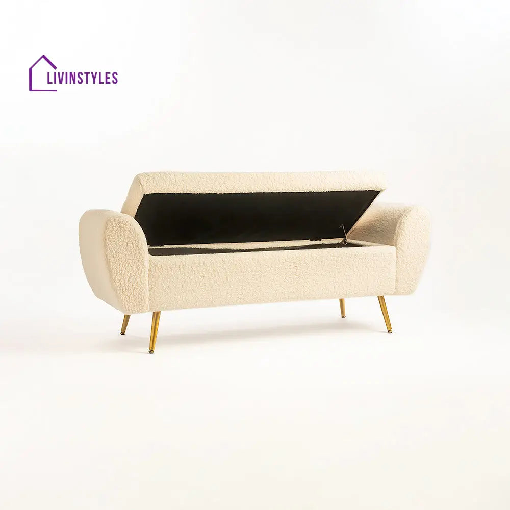 Maksym Boucle Fabric Bench Bench