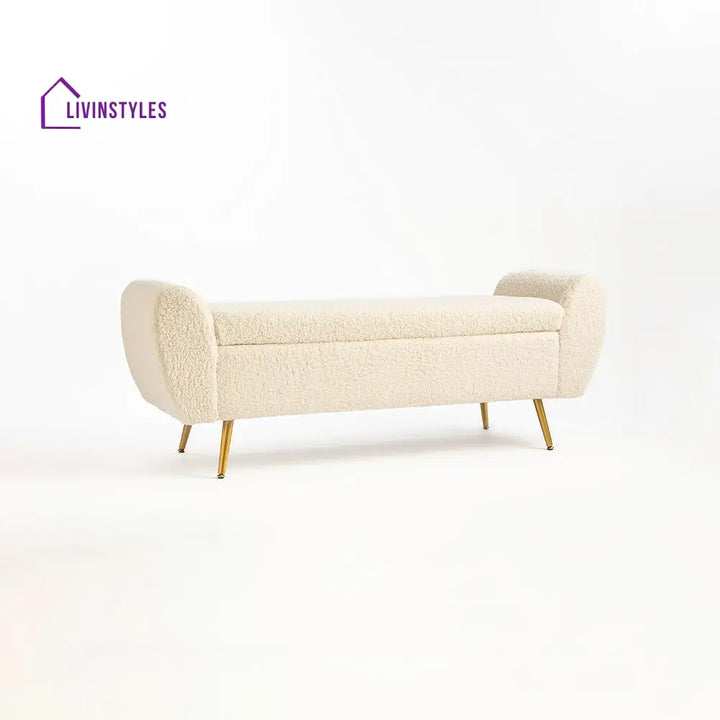 Maksym Boucle Fabric Bench Bench