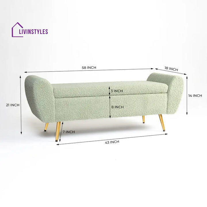 Maksym Boucle Fabric Bench Bench