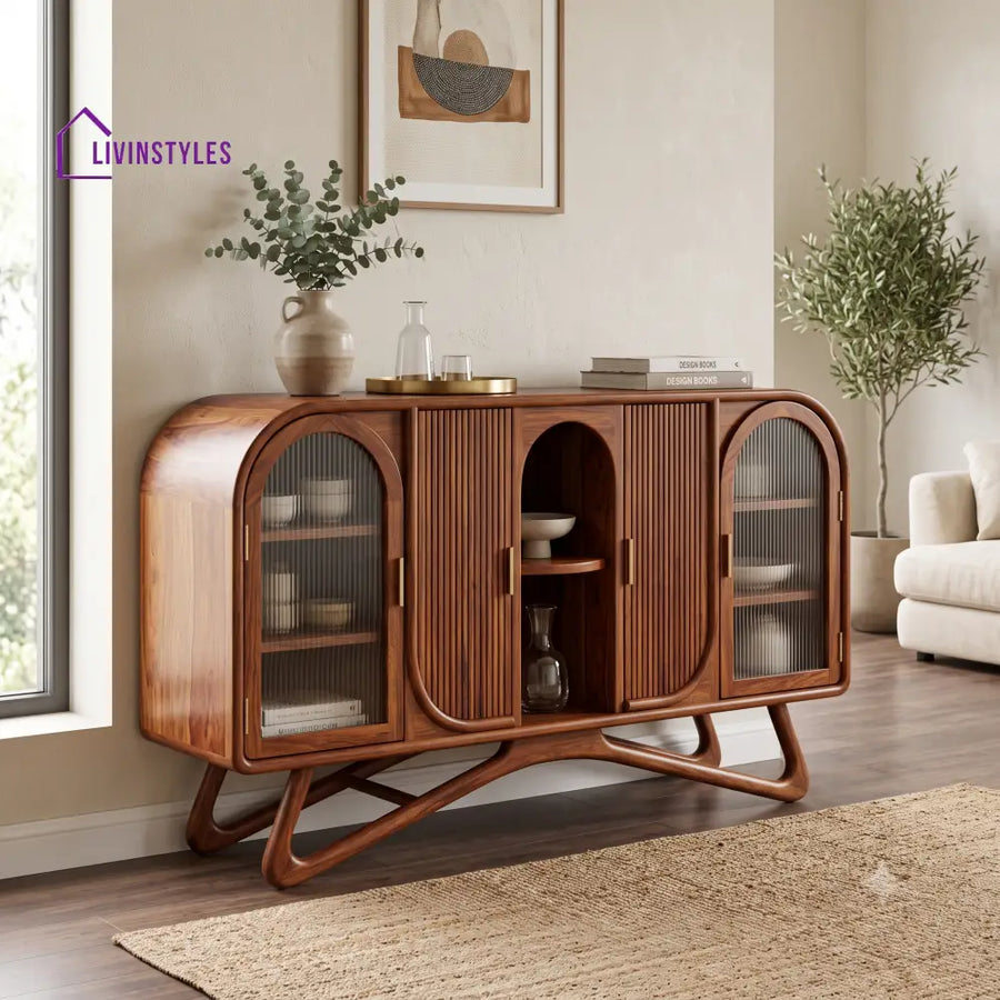 Malathi Premium Sheesham Wood Sideboard and Cabinet for Living Room