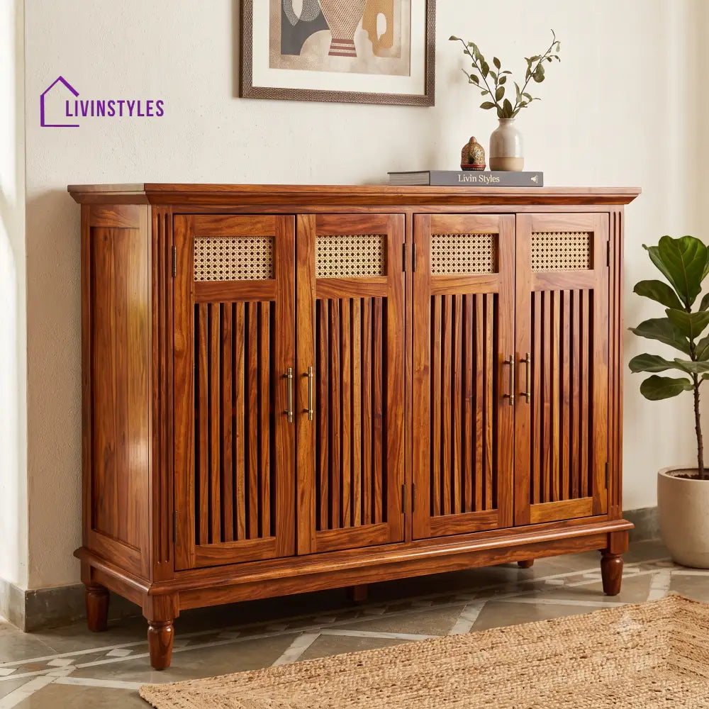Malathi Sheesham Wood Shoe Rack | Wooden Shoe Cabinet