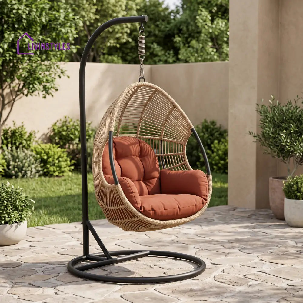 Malgorzata Premium MS Frame with Powder Coated Outdoor Swing Chair with Stand