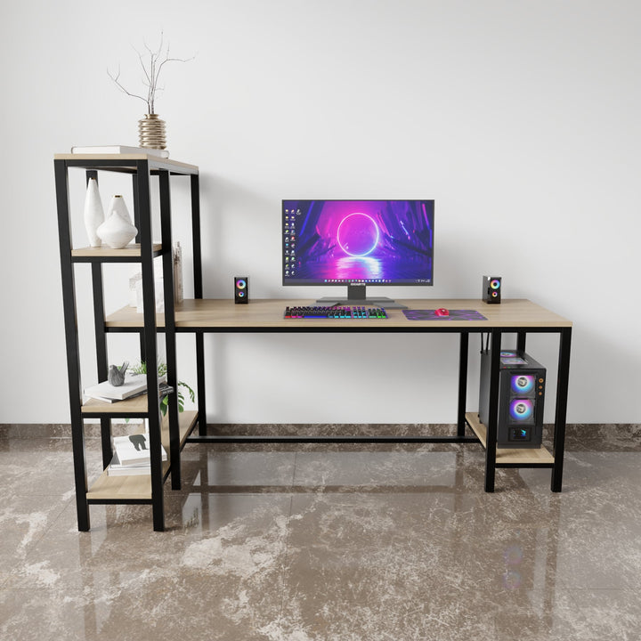Mallium Study Table with Storage Design in Wenge Finish | Computer Table | Study Table for Home