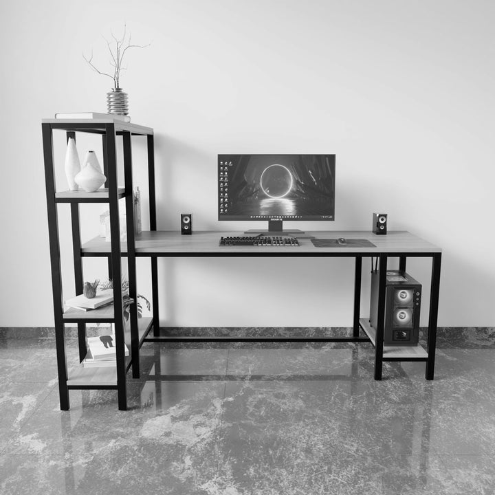 Mallium Study Table with Storage Design in Wenge Finish | Computer Table | Study Table for Home