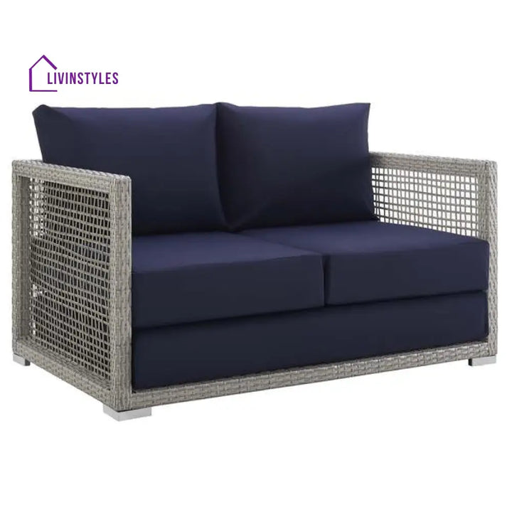 Malvolio Outdoor Set 1 Triple Seater 1 Double Seater 1 Single Seater 2 Side table and 1 Center Table (Silver) - Sofa