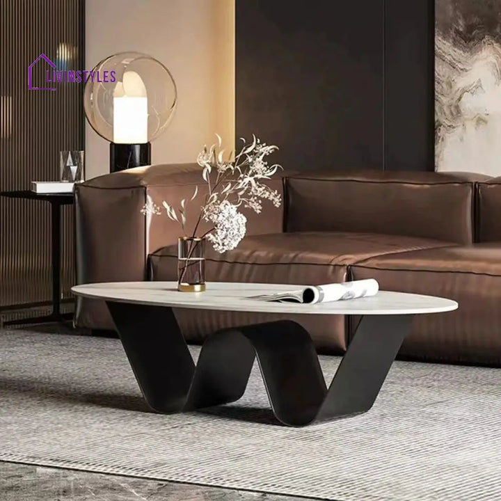 Manan Stainless Steel Frame Coffee Table for Living Room