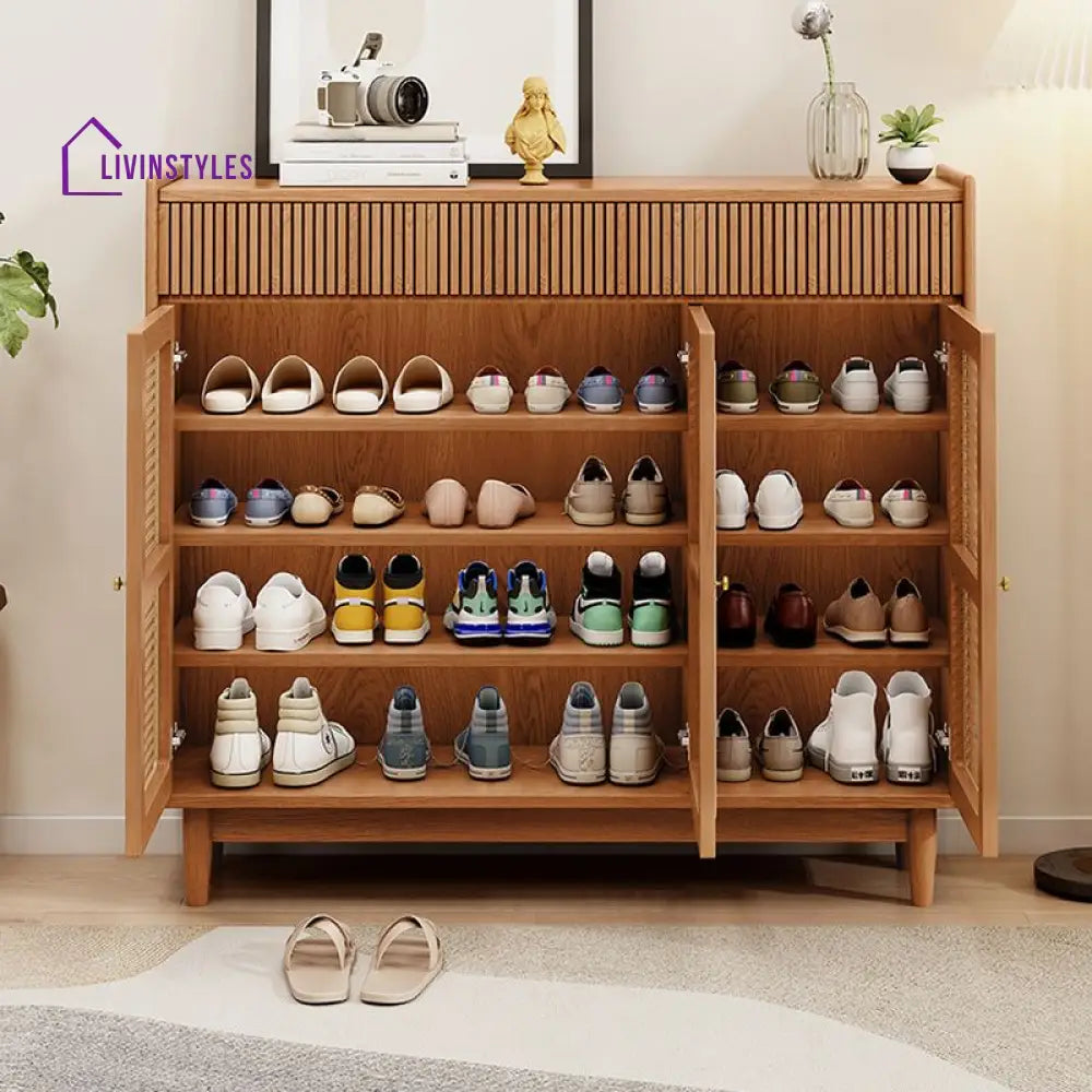 Manav Solid Wood Shoe Rack for Entryway