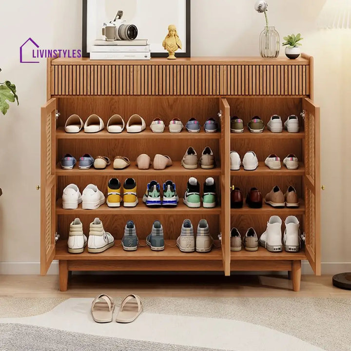 Manav Solid Wood Shoe Rack for Entryway