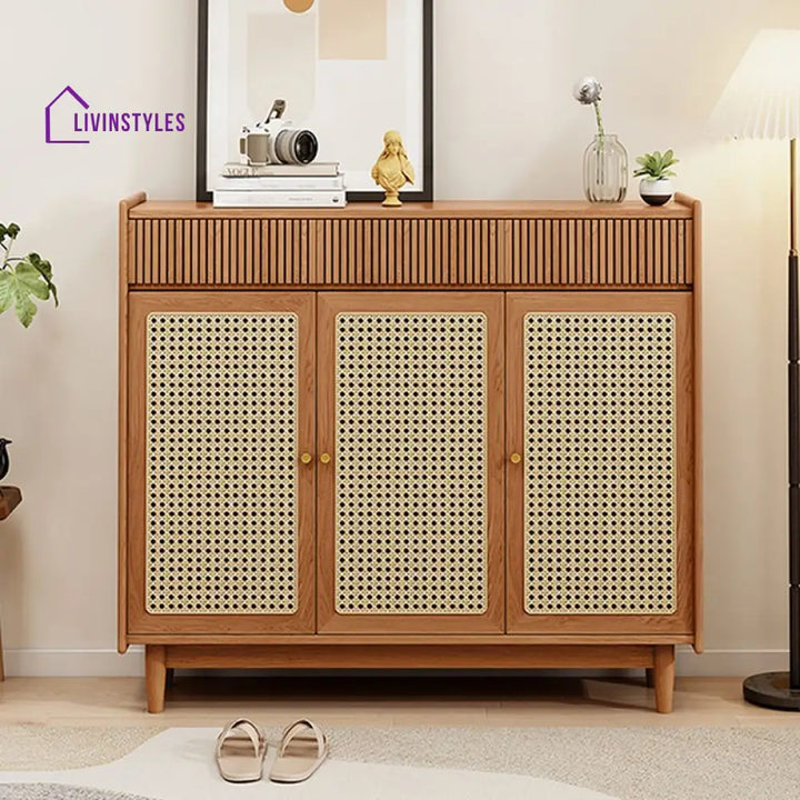 Manav Solid Wood Shoe Rack for Entryway