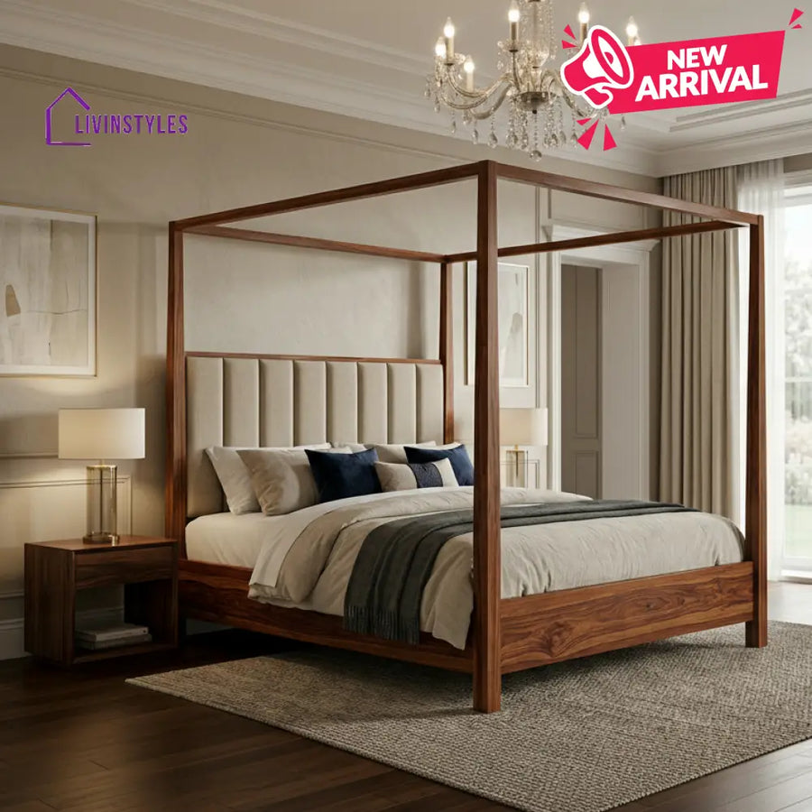Manawanui Sheesham Wood Poster Bed Without Storage