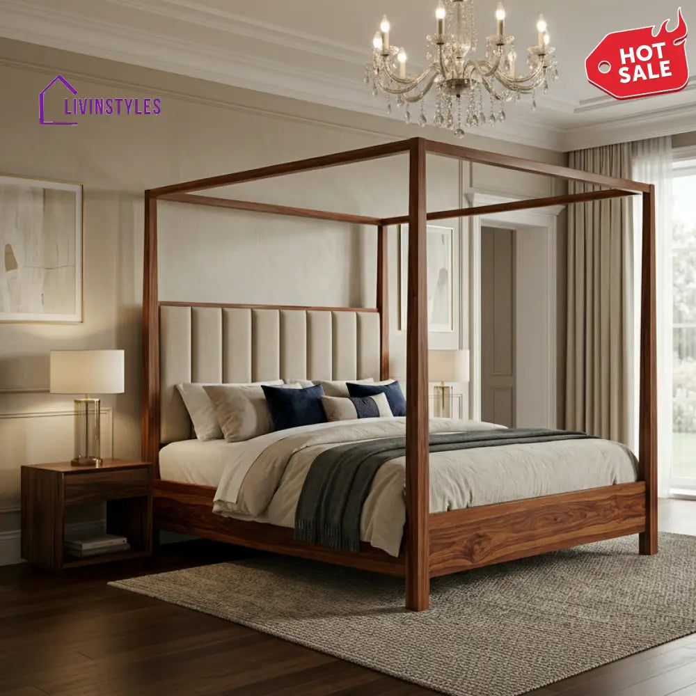Manawanui Sheesham Wood Poster Bed Without Storage