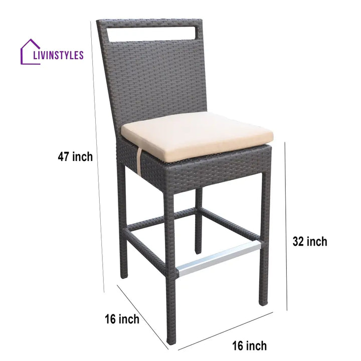 Manfredo Outdoor Patio Bar Sets 4 Chairs and 1 Table (Dark Brown) - Bar Sets