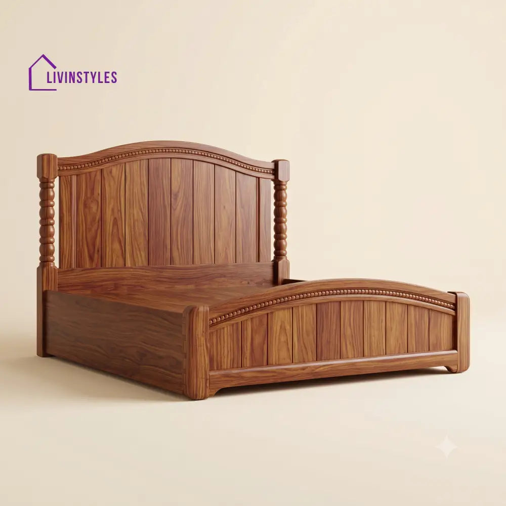 Mangaiyarkarasi Sheesham Wood Bed With Box Storage | Wooden Bed