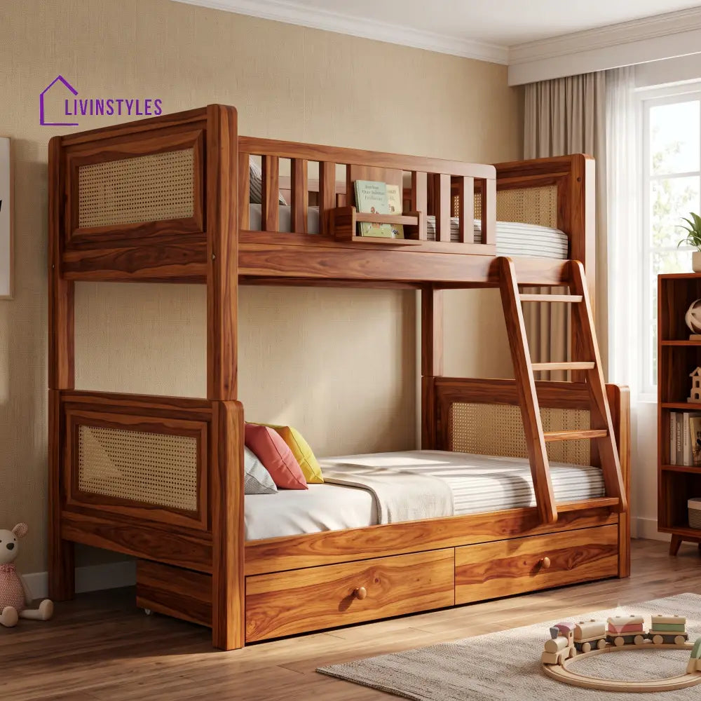Manikandan Sheesham Wood Bunk Bed With Storage | Kids Bed