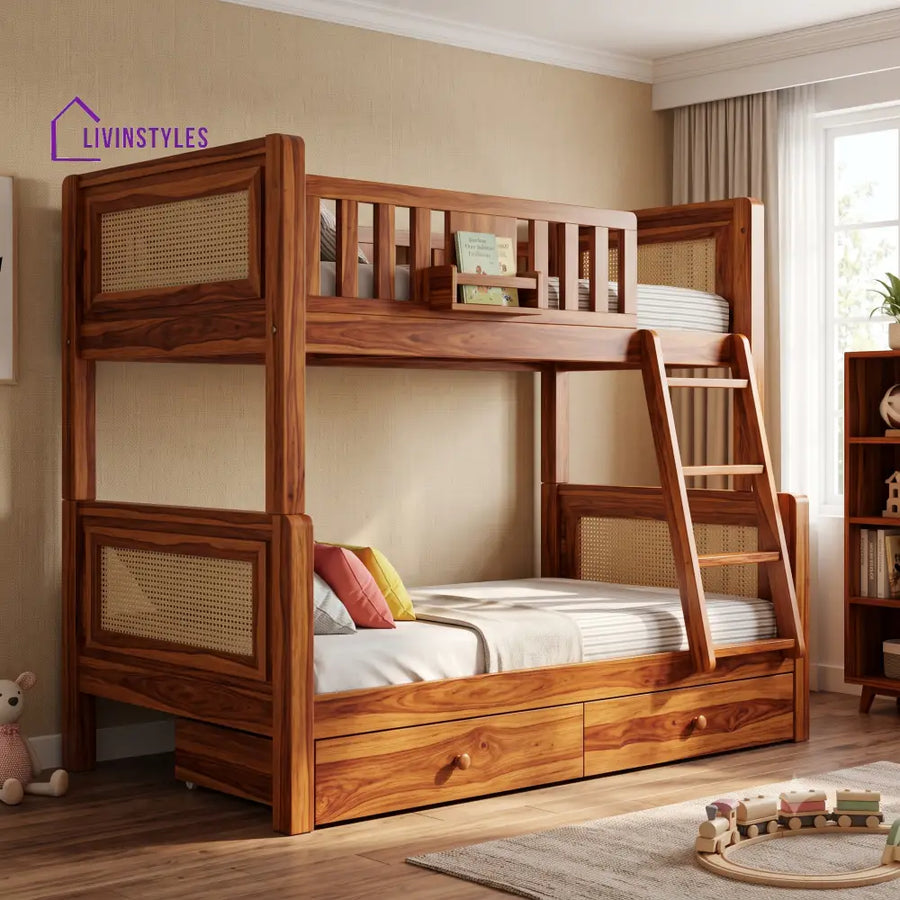 Manikandan Sheesham Wood Bunk Bed With Storage | Kids Bed