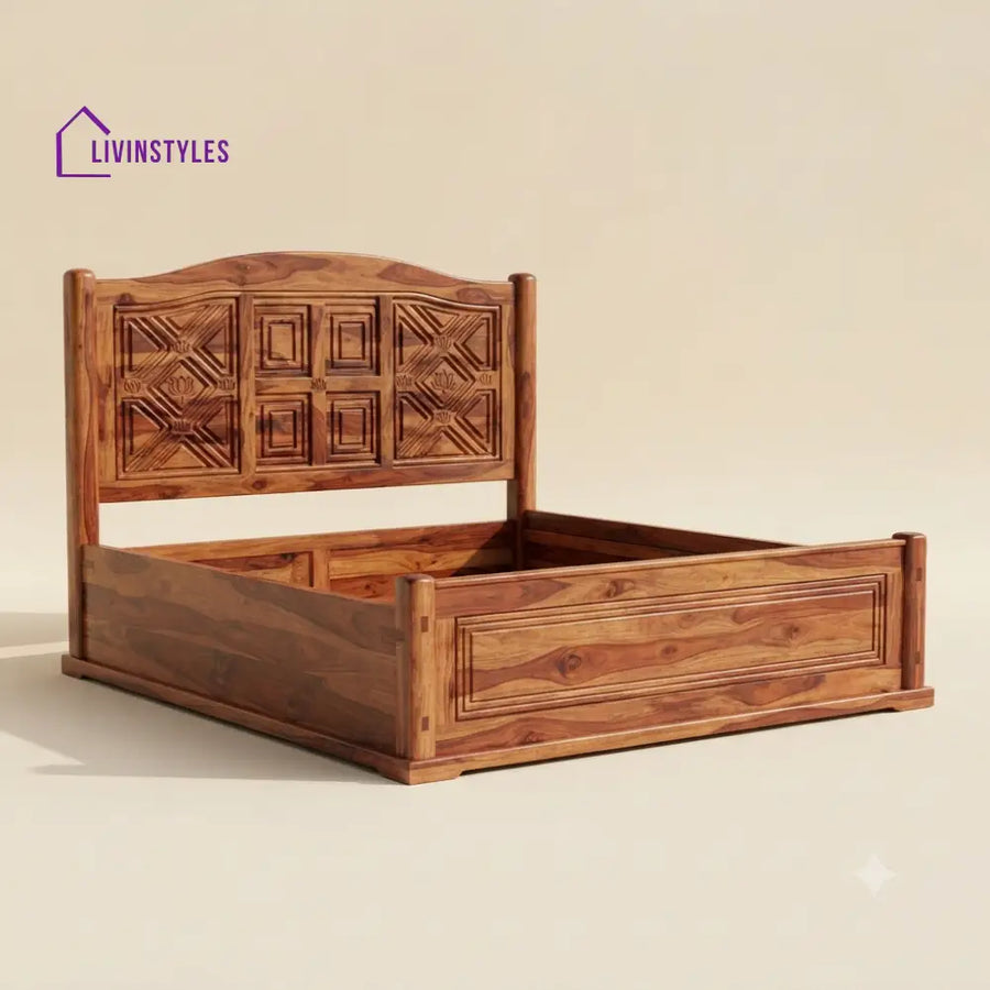 Manimegalai Sheesham Wood Bed With Box Storage | Wooden Bed