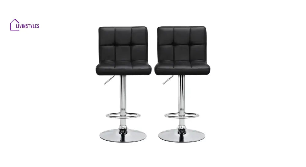Black Color Gerrilyn Swiel Adjustable Bar Stool