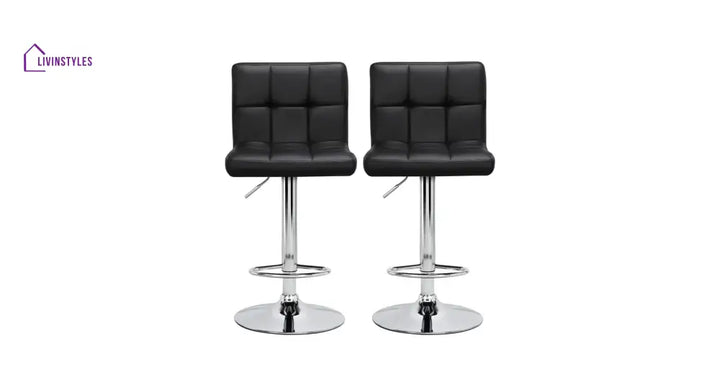 Black Color Gerrilyn Swiel Adjustable Bar Stool
