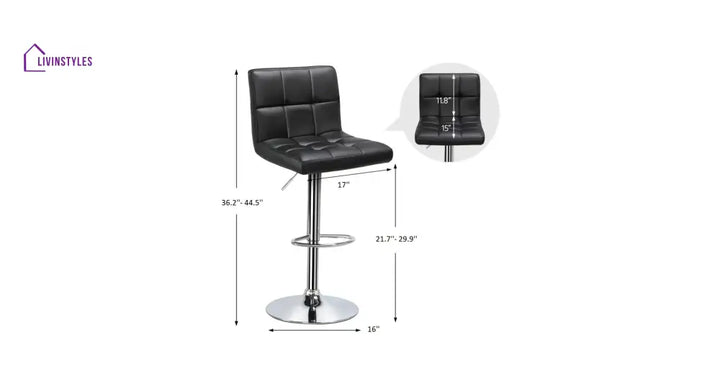 Black Color Gerrilyn Swiel Adjustable Bar Stool