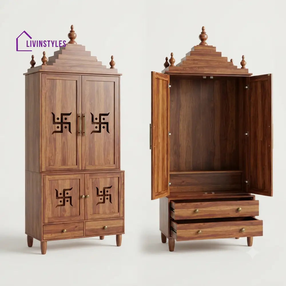 Manisha Premium Solid Wood Home Temple | Pooja Mandir for Home
