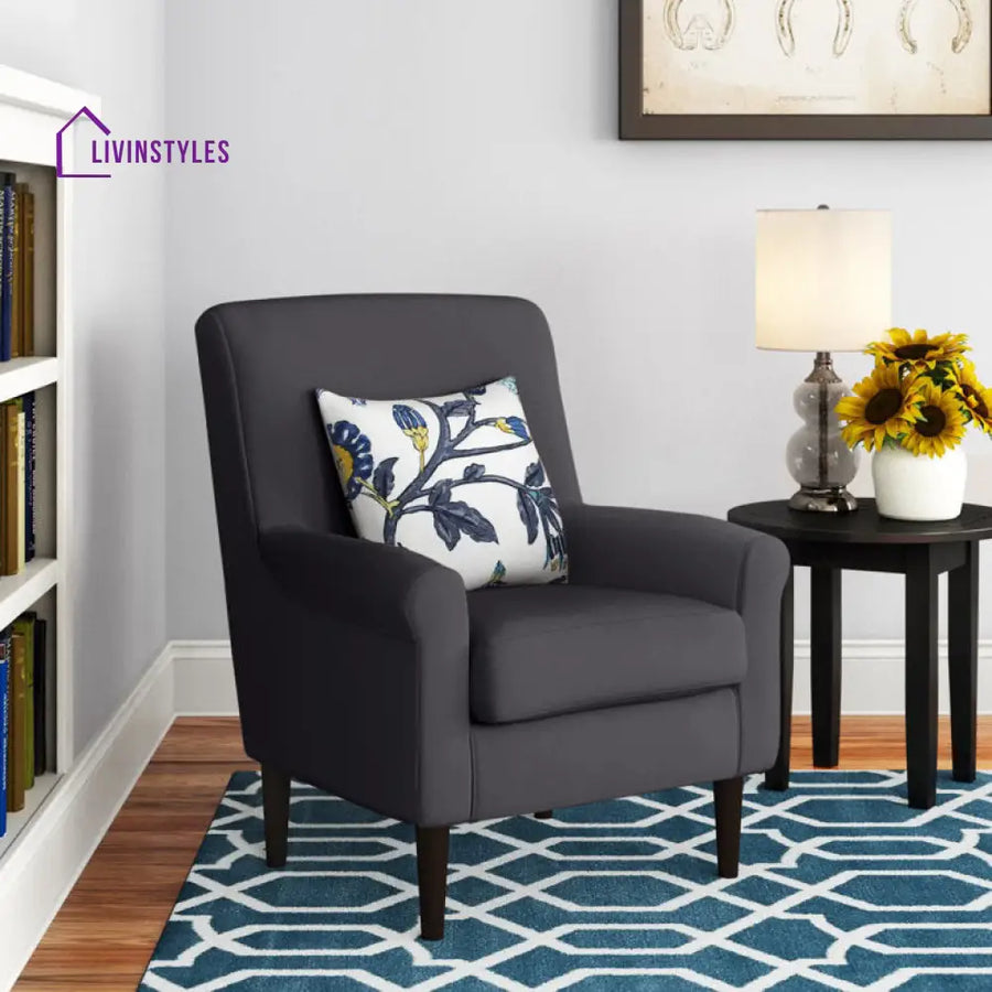 Manisha Solid Wood and Fabric Arm Chair | Living Room Chair | Lounge Chair