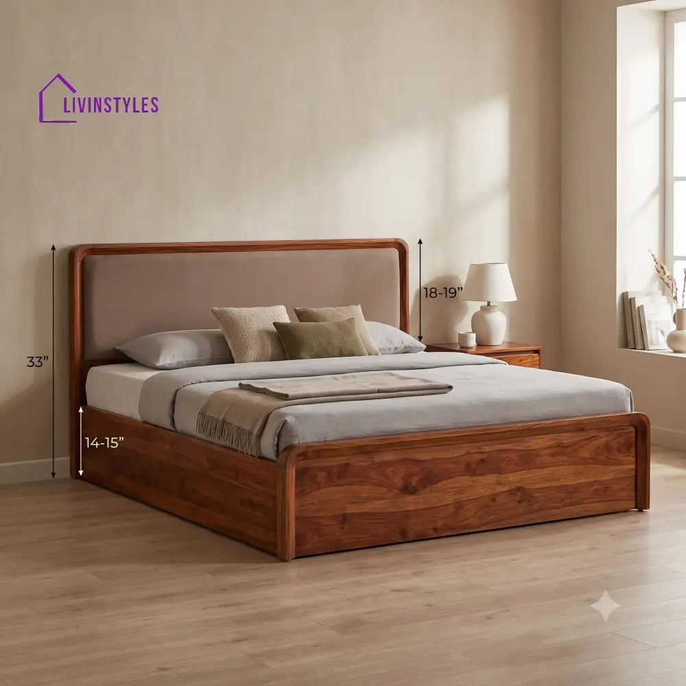 Manjula Wooden Bed | Solid Wood Double Bed | Wooden King size bed & Wooden Queen size bed