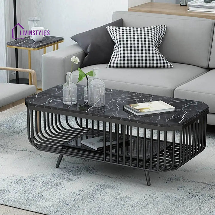 Manoj Rectangular Centre Table With Marble Top