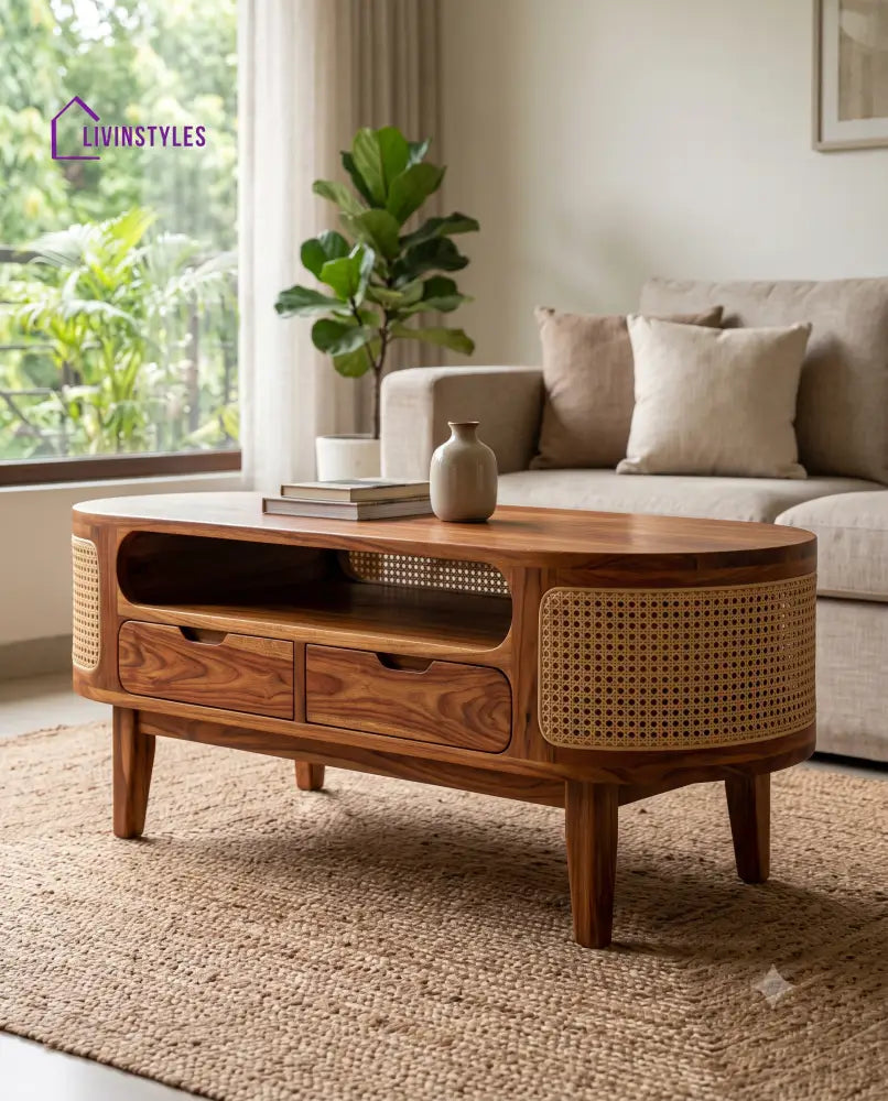Manon Wooden Coffee Table for Living Room | Tea Table | Teapoy | Center table
