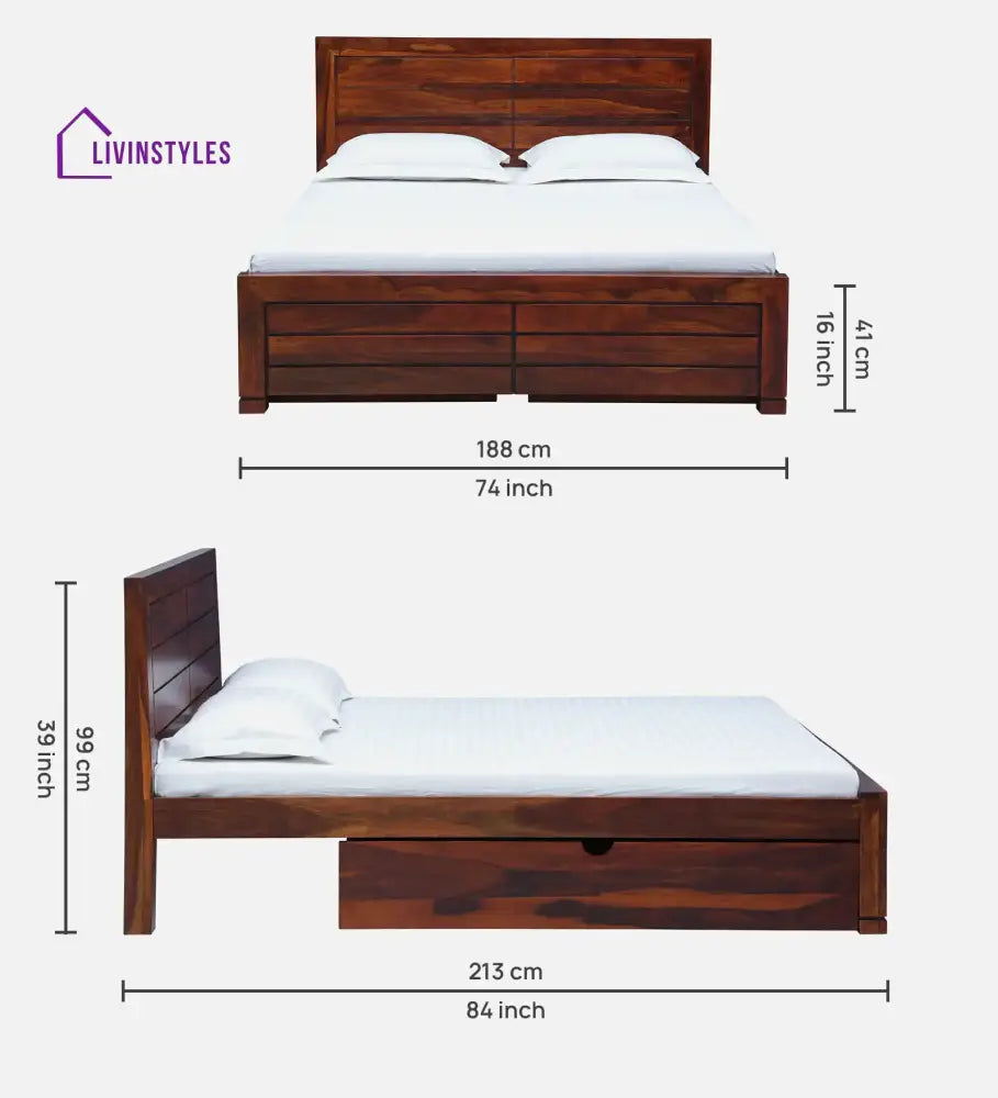 Moscow Natural Wood Storage Beds With Drawer Bedroom Furniture Sets