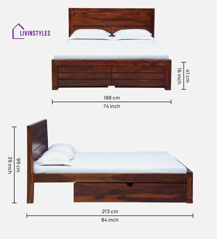 Moscow Natural Wood Storage Beds With Drawer Bedroom Furniture Sets