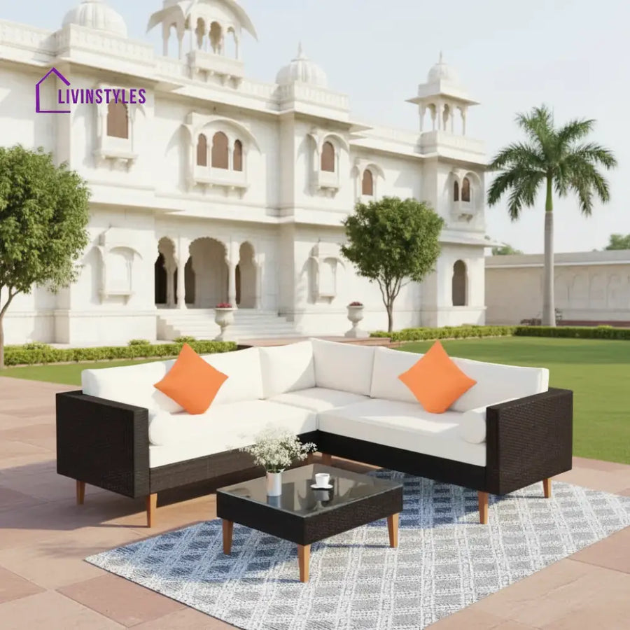 Manuela 3-Pieces Outdoor Wicker L-Shape Sofa Set Sofa Set