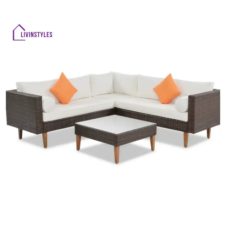 Manuela 3-Pieces Outdoor Wicker L-Shape Sofa Set Sofa Set