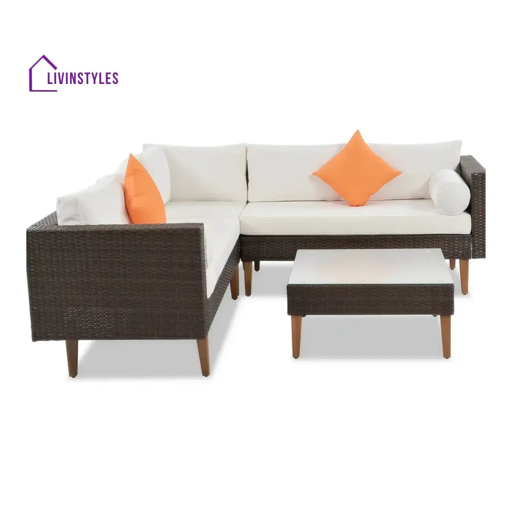 Manuela 3-Pieces Outdoor Wicker L-Shape Sofa Set Sofa Set