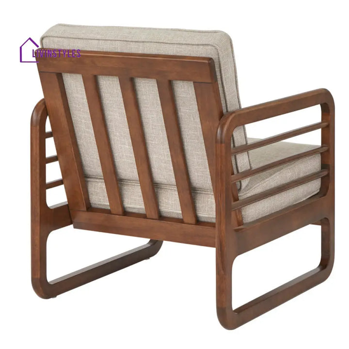Manvika Solid Wood and Fabric Arm Chair | Living Room Chair | Lounge Chair