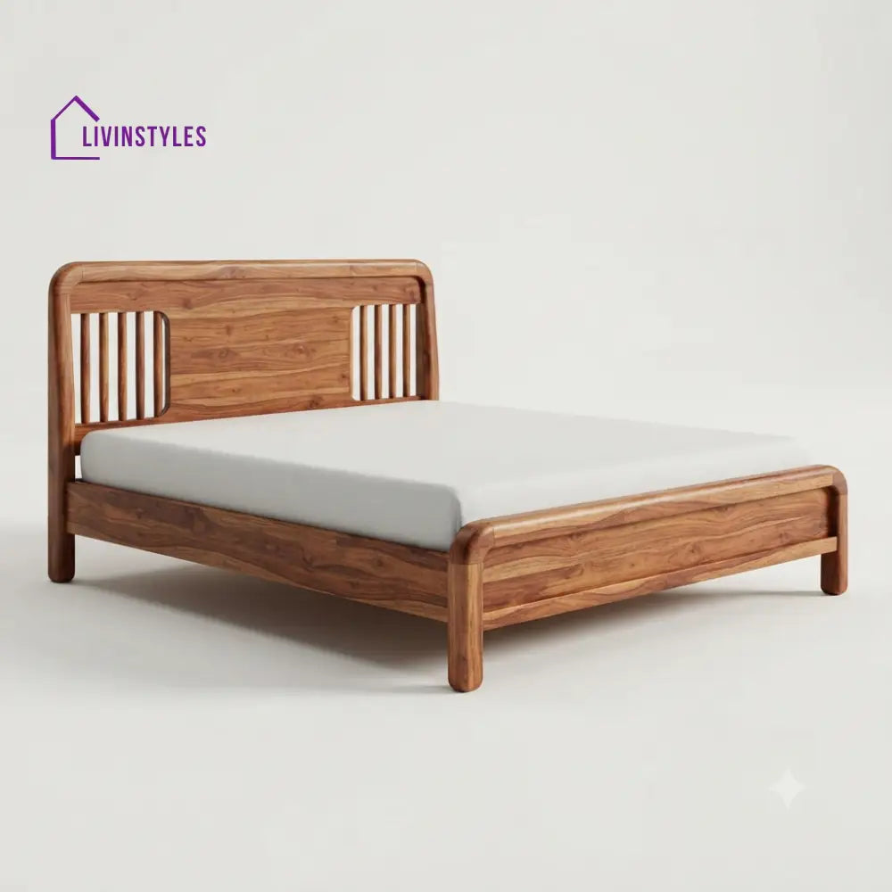 Mapaseka Wooden Double Bed | King Size Bed | Queen Size Bed - Bed Without Storage