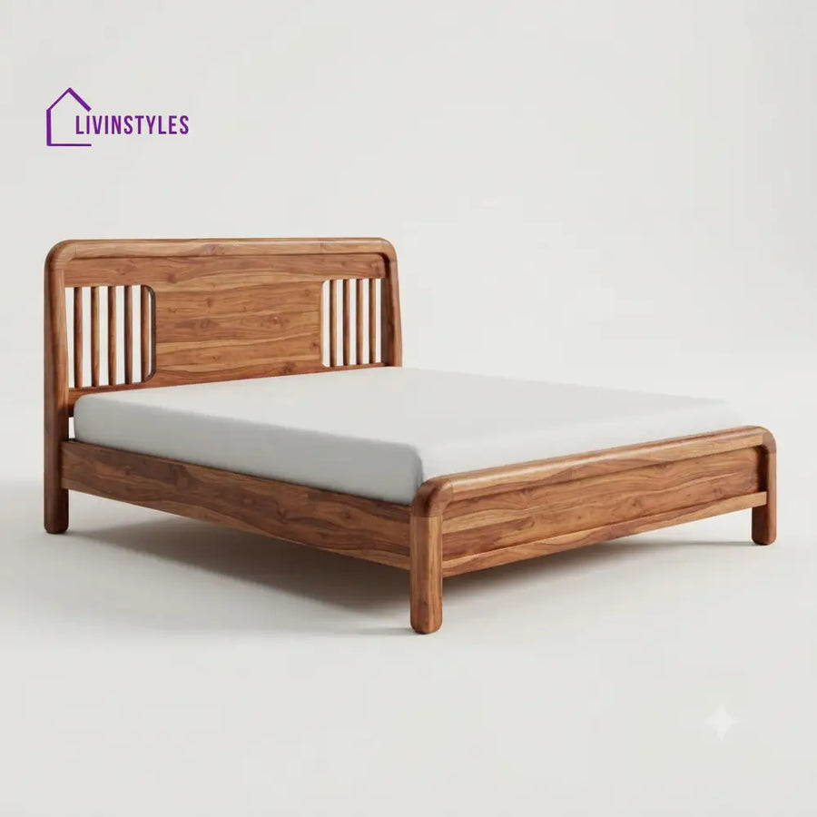 Mapaseka Wooden Double Bed | King Size Bed | Queen Size Bed - Bed Without Storage