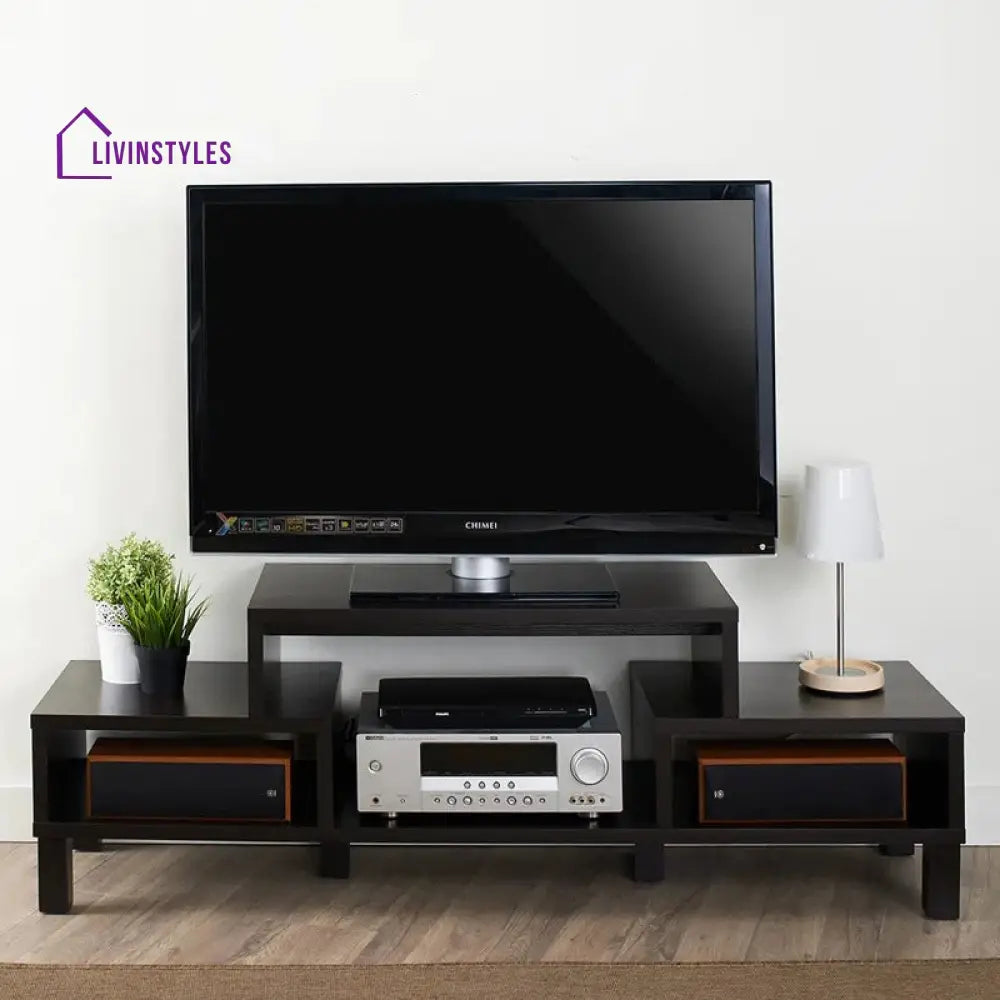 Maple Black Finish Tv Unit Stand for Living Room