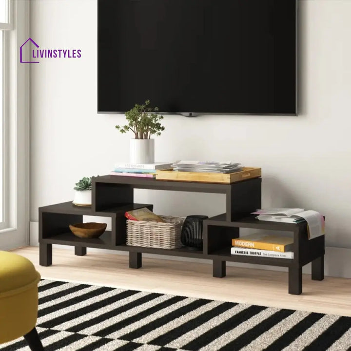 Maple Black Finish Tv Unit Stand for Living Room