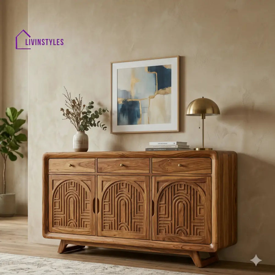 Marama Sheesham Wood Cabinet and Sideboard (Honey Finish)